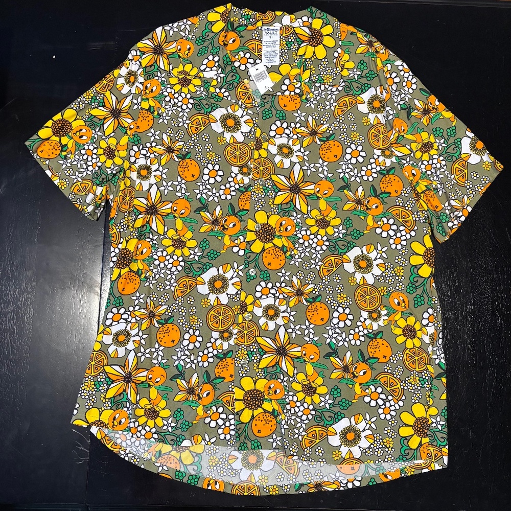 Walt Disney World Shirt Mens Small Orange Bird Button Up 50th Vault NWT
